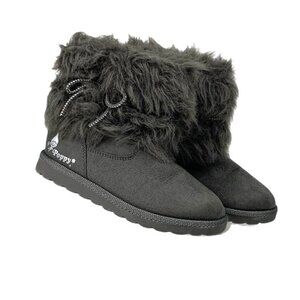 Trolls Poppy Flats Comfort Winter Girls Boot Dark Gray Size 12.5